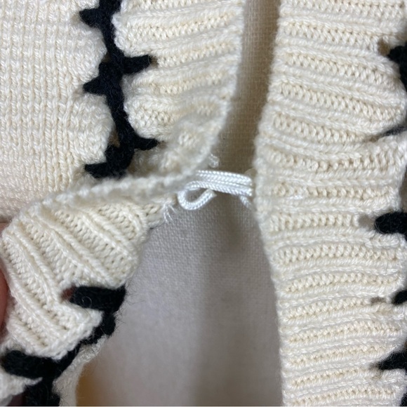 All Row Zig Zag Trim Sweater Coat cotton/wool blend - Picture 8 of 13